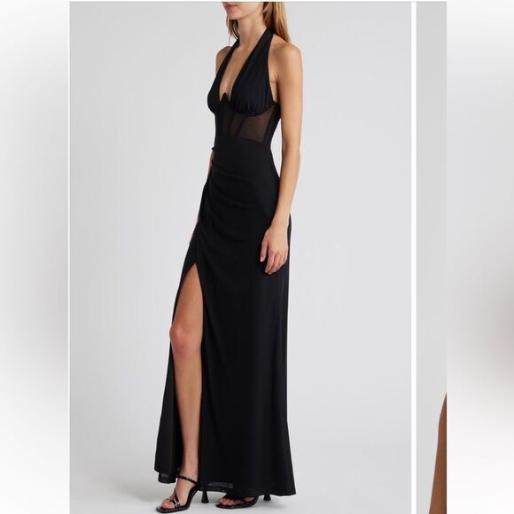 Lulus Never Ending Glamour Halter Gown NWT - Picture 3 of 8